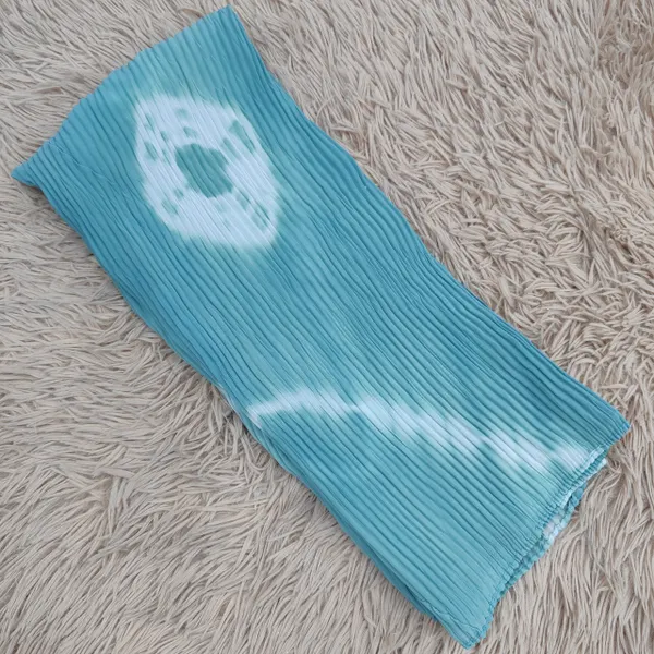 Big Size Ruffled Chiffon Bandhage Printed Hijab | HJ15